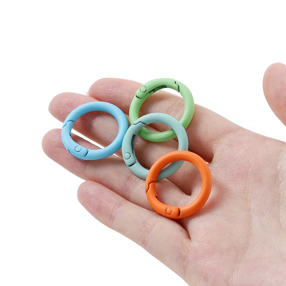 5Pcs/Lot Colorful Metal O Ring Spring Clasp Openable Round Carabiner Keychain Clips Hook Dog Chain DIY Jewelry Buckle Connector