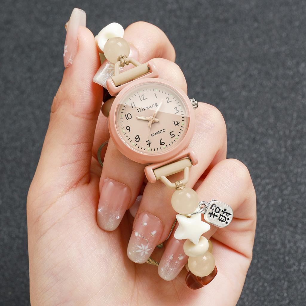 Xiaomi Fashion Women Round Dial Quartz Watch Adjustable Beaded Chain Bracelet Watches Relogio Feminino Girls Clock Gift (Without Box)