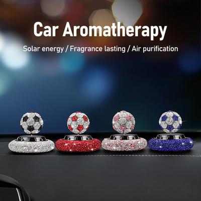 Solar Aromatherapy Football Design Ornamental Various Fragrances Car Air Freshener Center Console Ornament