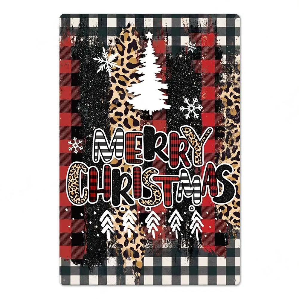 Vintage Tin Signs Merry Christmas Posters Decor Plaque Metal Plate Garden Wall Art Room Decoration New Years Gift