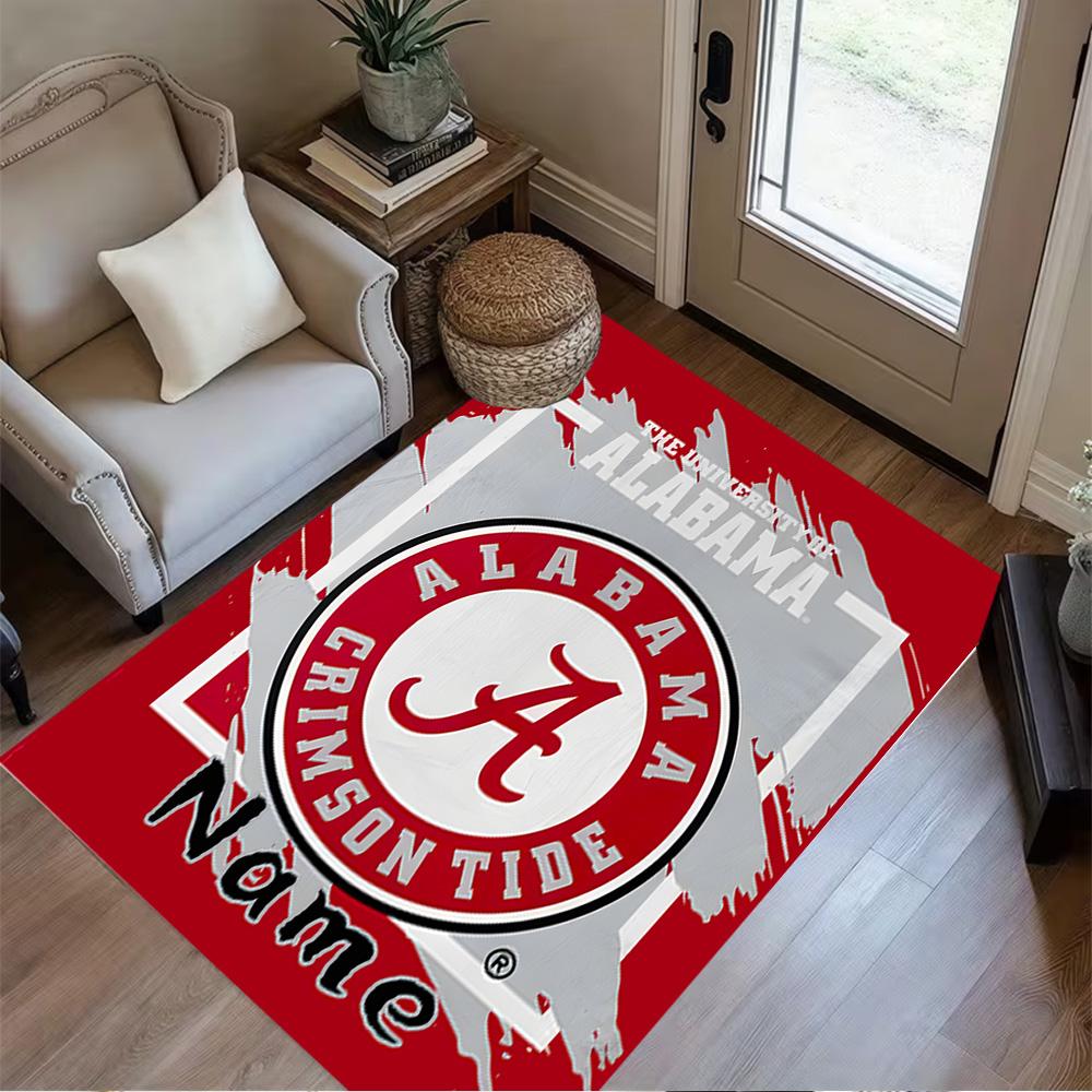 Alabama Crimson Tide Personalized Text Floor Rug Office Rug Design for Game Room Outdoor Living Rooms Hallway Antislip Carpet Decorate Offices