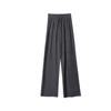 Women's Gray High-Waisted Slimming Wide-Leg Lazy Pants for Spring & Autumn