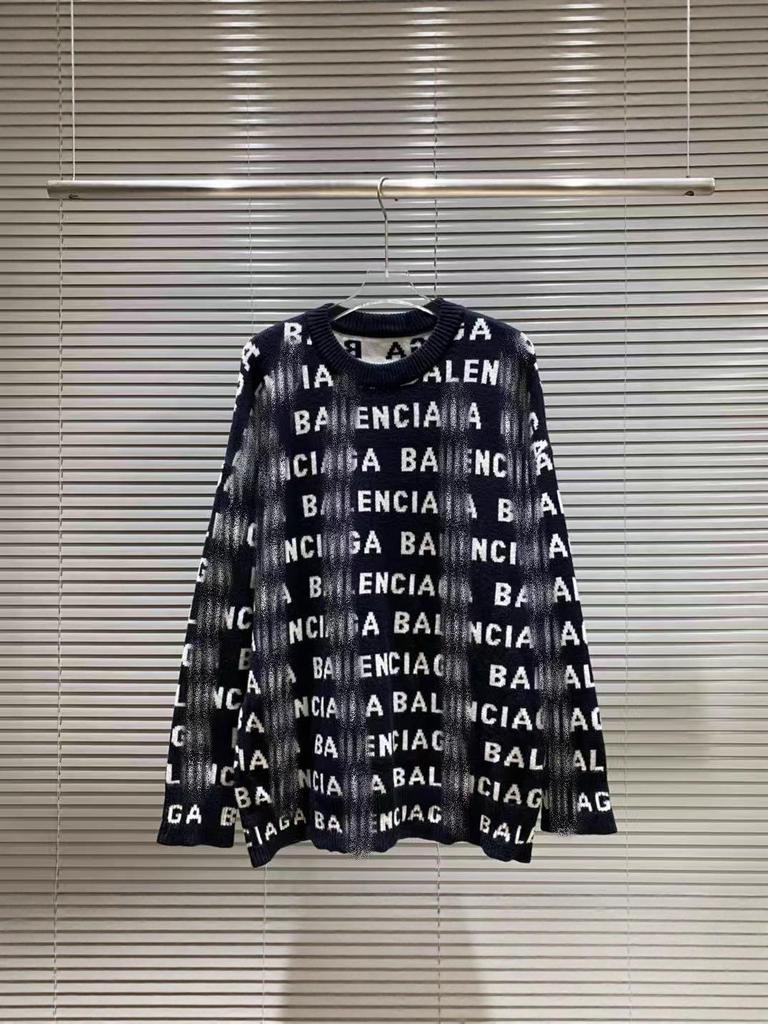 25SS Herbst/Winter Jacquard-Strickpullover mit großem Logo und Rundhalsausschnitt für Damen und Herren