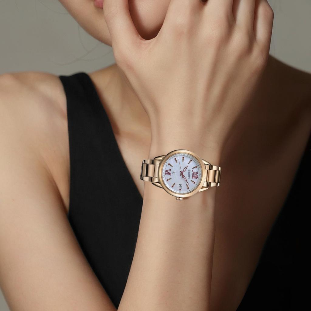Seiko Lukia 100M Water Resistant Quartz Watch Stainless Steel Band Women watches Silver SUT392J1