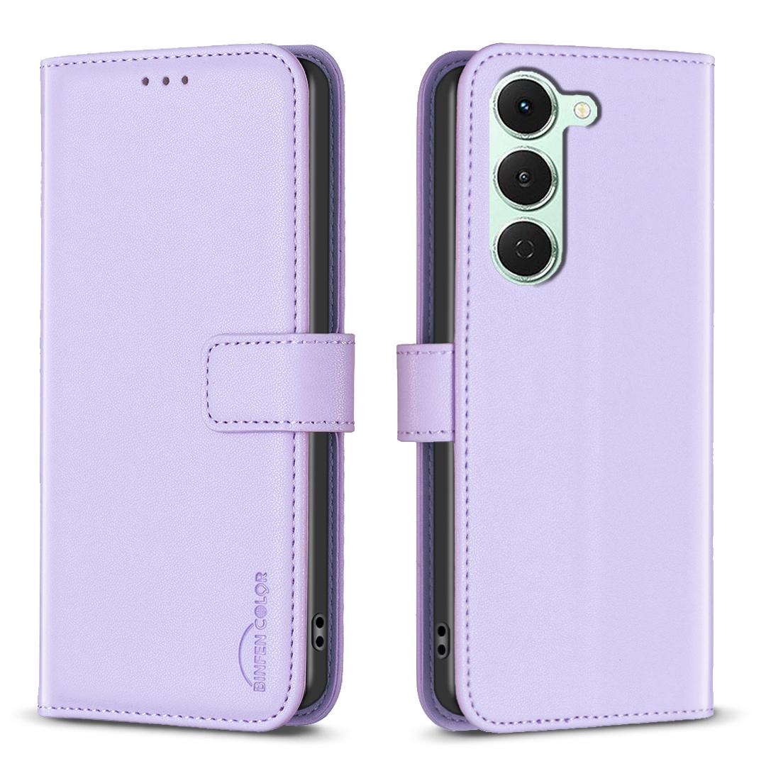 

Для TECNO Spark 40 Pro 4G Чехол для телефона BINFEN COLOR BF17 Кошелек Фолио Откидная Кожаная Обложка Purple