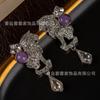 Middle Aged Full Droplet Gemstone Earrings With A Light Luxury High-end Feel Banquet Vintage Niche Design