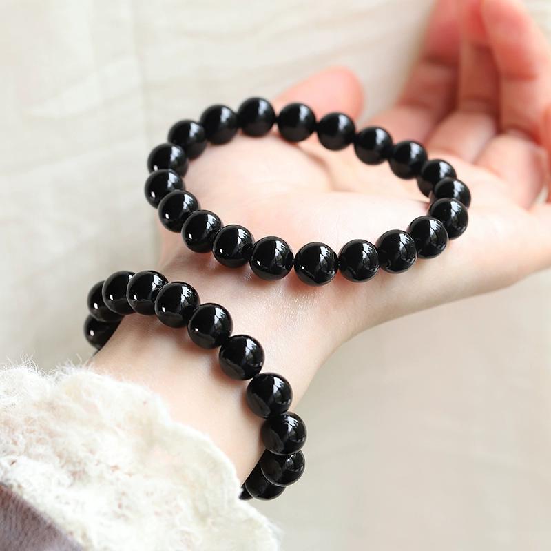 Pulsera de Turmalina Negra Imperial - Joyería de Protección Energética de Cristal de Grado Supremo, Pulsera de Aura Espiritual para Hombre y Mujer