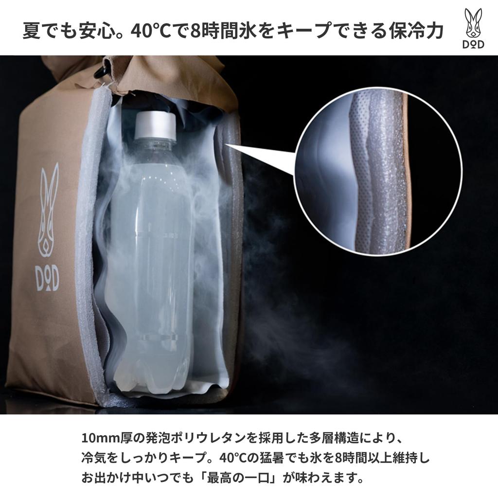 DOD Here We Go Cooler Insulated Soft Cooler Ice for 8 Hours At Holds 5 500ml PET Sacoche (6) [Keeps 40°C], Bottles, Bag, CL1-240-BK
