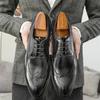 Fashion 2024 New Cowhide Block Carved Men's Shoes Genuine Leather British Men's Shoes Vintage Classic Dress Shoes Handmade High Quality