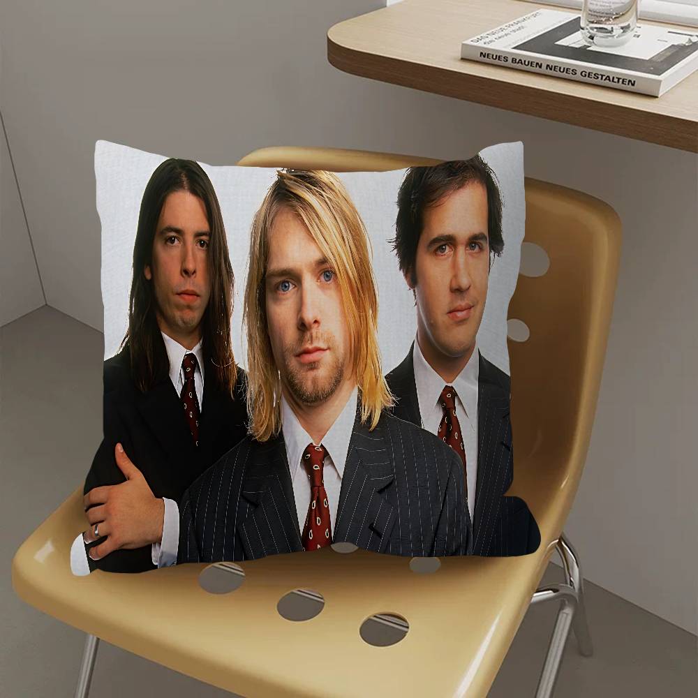 A-N-Nirvana-Rock Band Pillow Cover Sofa Cushion Cover Home Room Decoration Children Gift