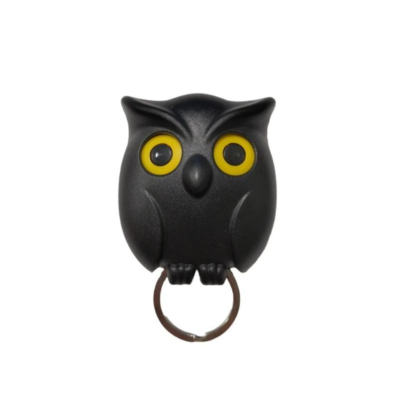 1 Piece Owl Magnetic Key Hook Refrigerator Sticker No Punching Entrance Hall Sticky Hook Door Wall Mounted Key Ring Behind The Door