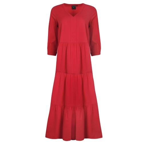 Weird Fish Womens/Ladies Margo Seersucker Tiered Midi Dress