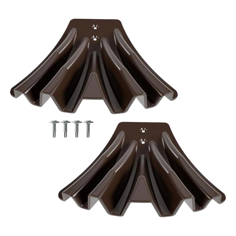 

2Pcs Basement Water Diverter Gutter Downspout Extensions Wear Resist Rain Gutter Disperser for Ground Protection коричневый