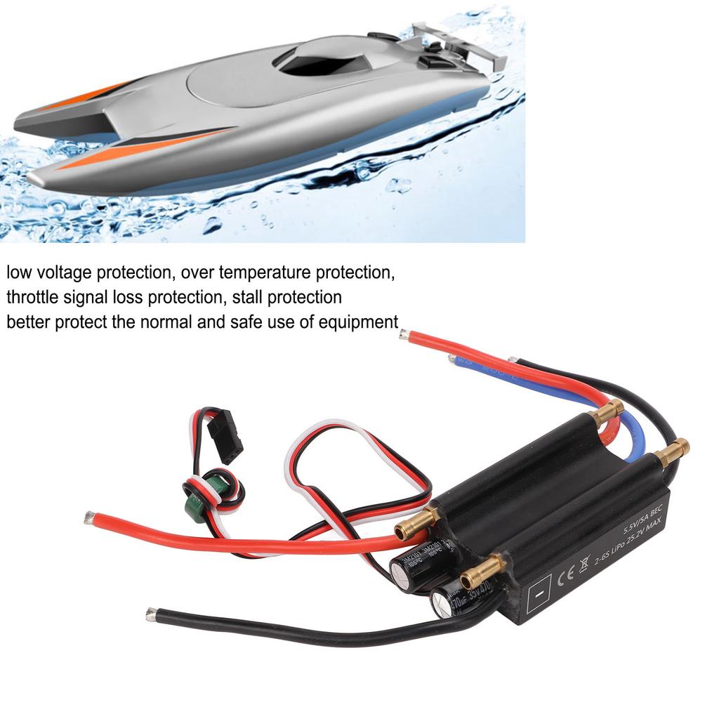 Brushless ESC 50A Water Cooling Two Way Bidirectional Electronic Speed Controller for RC Boat Airship Model
