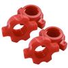 4pcs Red Dumbbell Nuts Easy Operation Anti Slip Spinlock Collar Hex Fixing Weight Locking Nuts Weightlifting Fitness