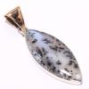 Natural Dendrite Opal Gemstone 925 Sterling Silver Two Tone Pendant 1.89" M6J58