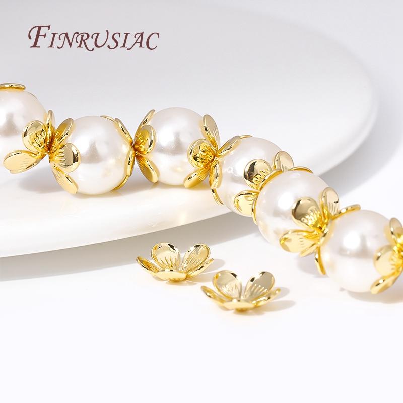 18K Gold Plated 11mm Flower Caps For Beads Brass Metal Big Beads Caps For DIY Beading Jewelry Making Accessories