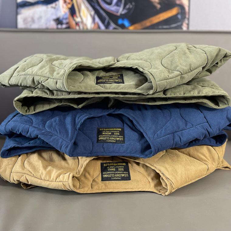 Chaqueta Liner Acolchada M65 Retro Casual Americano para Hombre - Ropa Exterior Acolchada de Otoño/Invierno para Caza y Ropa de Trabajo