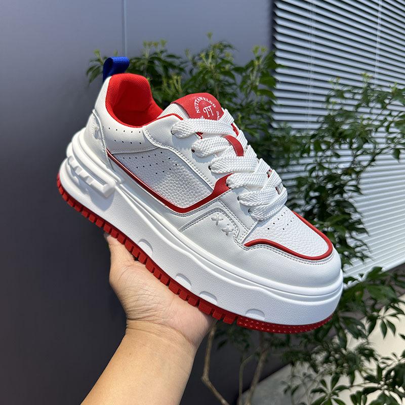 Platform Spring New Breathable Leather Shoes Comfortable Color Matching Casual Shoes Tt
