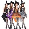 Purple & Orange Strappy Mesh Witch Costume - Sexy Halloween Cosplay