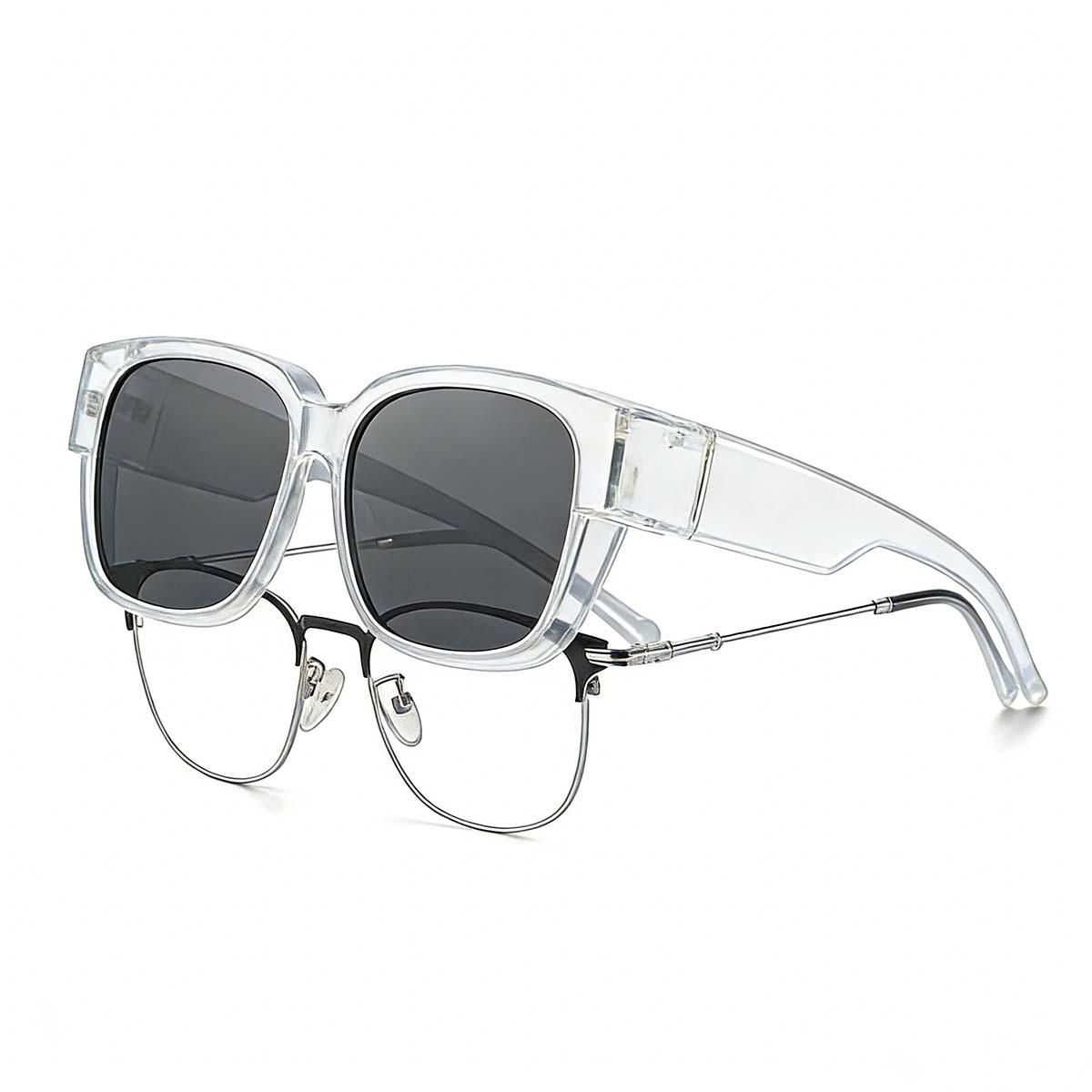 Fit Over Glasses Sunglasses for Women Sunglasses Over Prescription Glasses Oversized UV Protection T02