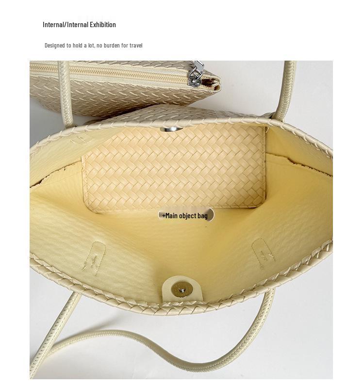 Trendy Woven Handbag: Large Capacity Textured Tote