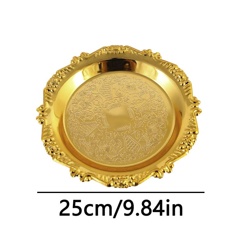 Retro Luxury Silver Plated Plates Cake Dessert Tray Perfume Key Candle Organizer Tray Home Hotel Supplies