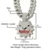Hip Hop Diamond Pitbull Pendant Cuban Chain Alloy Full Diamond Trend Brand Accessories Personalized Men'S Street Rap Necklace