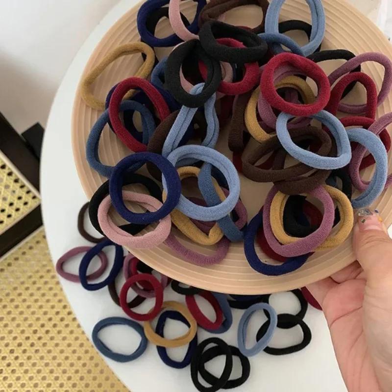49pcs Four Seasons Elastic Hair Bands Girls 4CM Sweets Scrunchie Rubber Band Hair Ties Clips Headband Hair Accessories