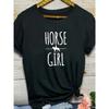 T-shirt Imprimé Lettres HORSE GIRL Femme Manches Courtes Col Rond T-shirt Ample Été Femme T-shirt Décontracté Hauts Camisetas Mujer