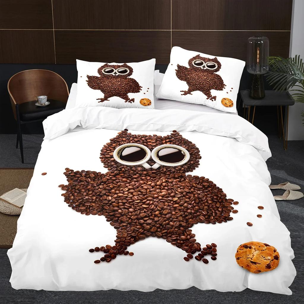 Eulen Jungen Jugend Cool Schwarz Nighthawk Safari Wildtiere Bequem Bettdecke Bettbezug Kissenbezug Bettwäscheset Dekoration Heimtextilien