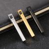 Vertical Bar Pendant Necklace Stainless Steel Engraved Geometric Charm Jewelry
