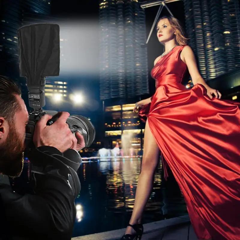 Hopfällbar Diffusor Fotoljus Blixt Reflektor Fotografi Speedlight Softbox för Nikon METZ Olympus Sony Kameror difusor flash