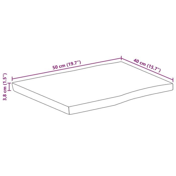 VidaXL Dessus de table 50x40x3,8 cm bord vivant bois massif manguier 370775