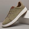 Men's Retro Genuine Leather Suede Slip-On Casual Shoes with Soft Sole - Trendy Black