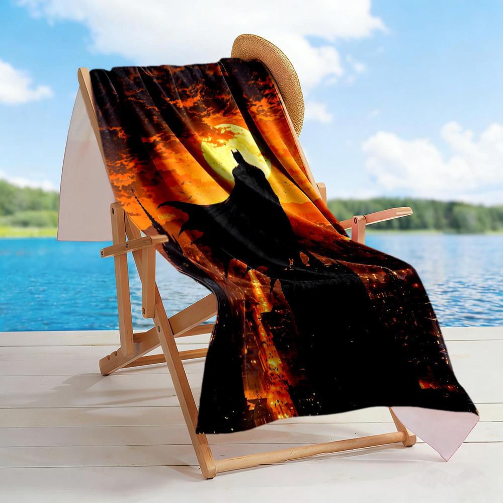 Batman: Dark Knight Artwork Beach Towel Super Soft & Absorbent Comfortable Lightweight