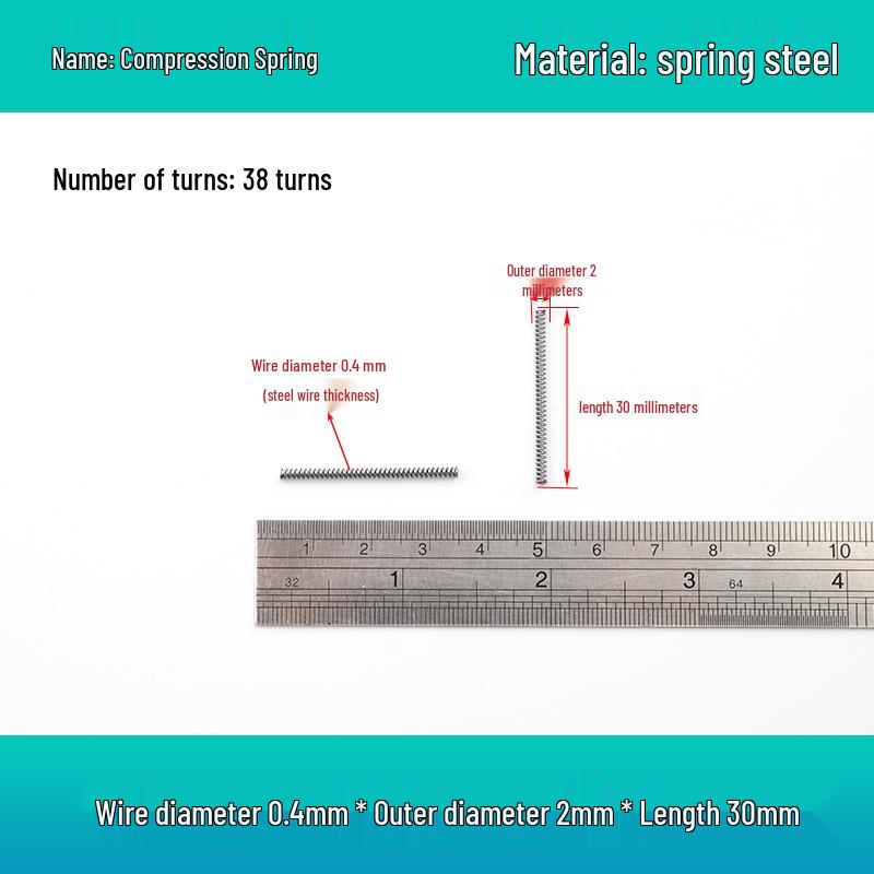 Small Mechanical Compression Spring: 0.4mm Wire, 2-8mm Outer Diameter
