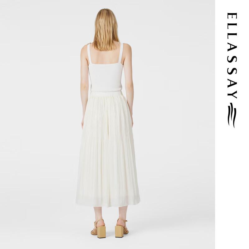 ELLASSAY Elegant Pleated A-line Long Skirt