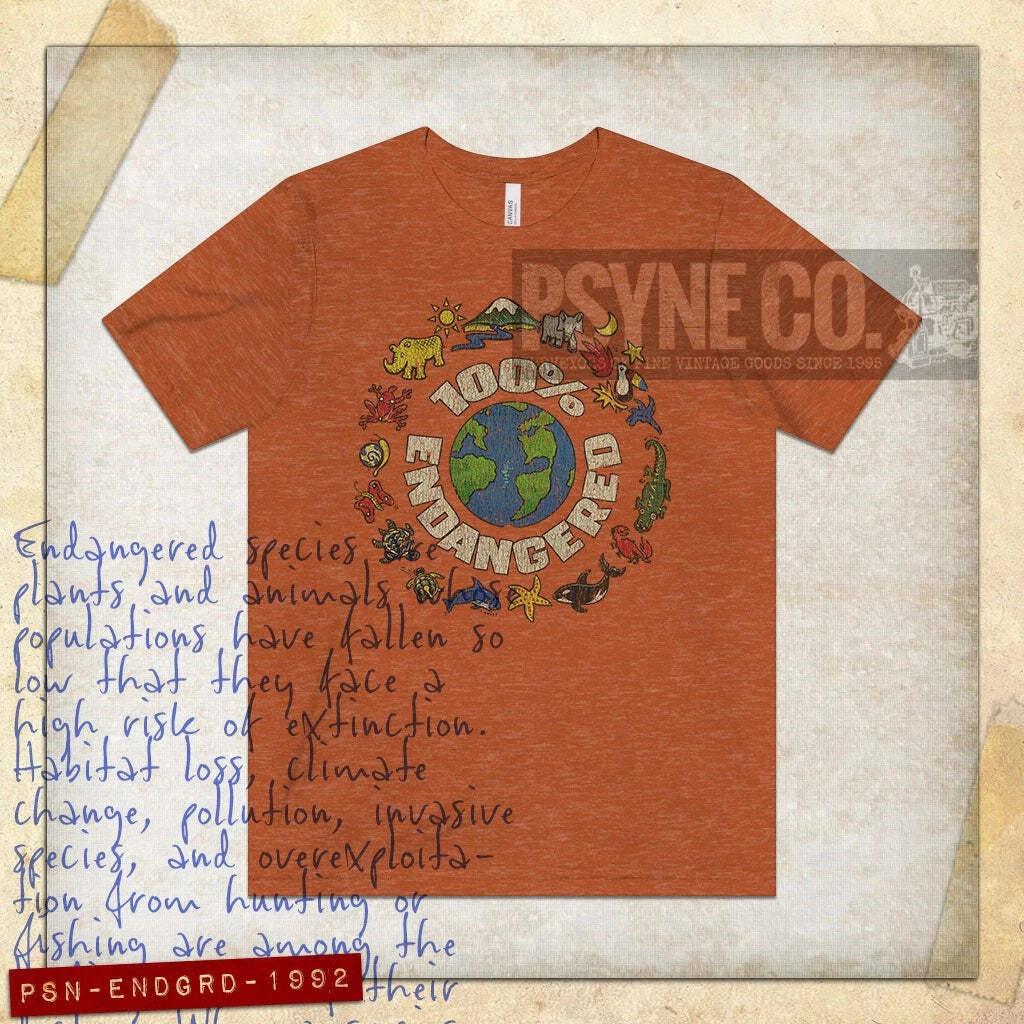 100% Endangered 1992 Vintage Men s T shirt S