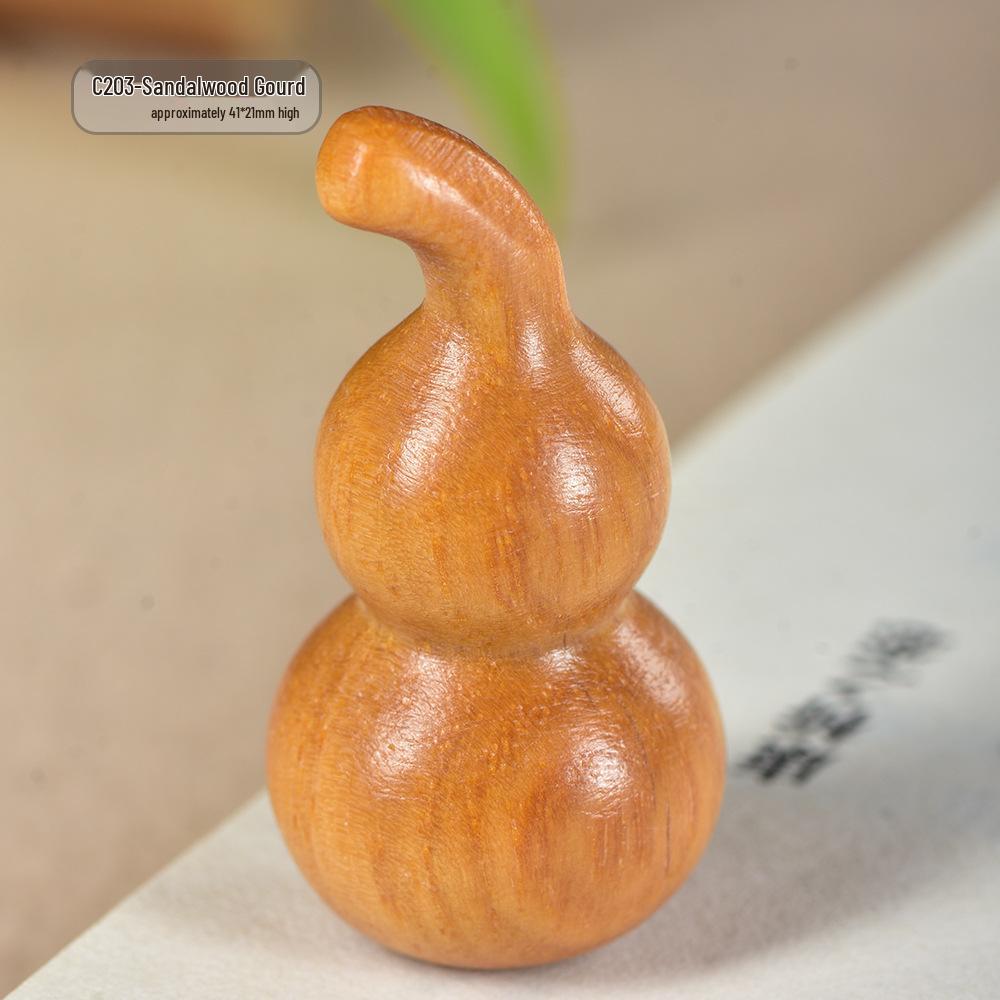 Red Sandalwood Gourd Handheld Ornament - Green Sandalwood Fu Lu Wooden Pendant Craft