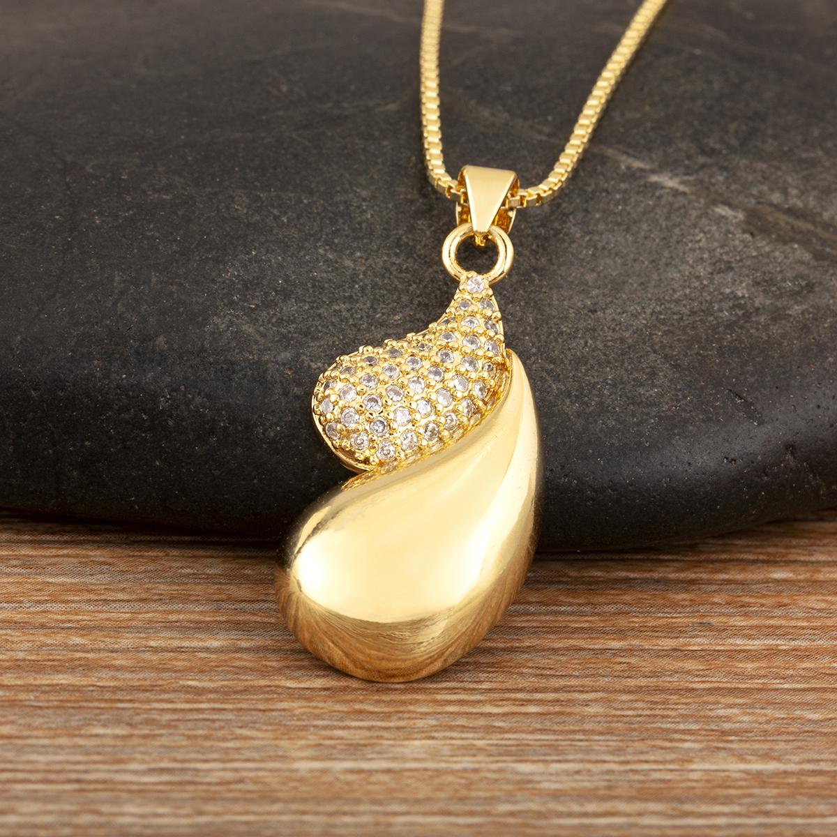 

Nidin Hot Sale Waterdrop/I Love Football Design Shine Zircon Pendant Necklace For Women Men Daily Party Choker Neck Jewelry Gift