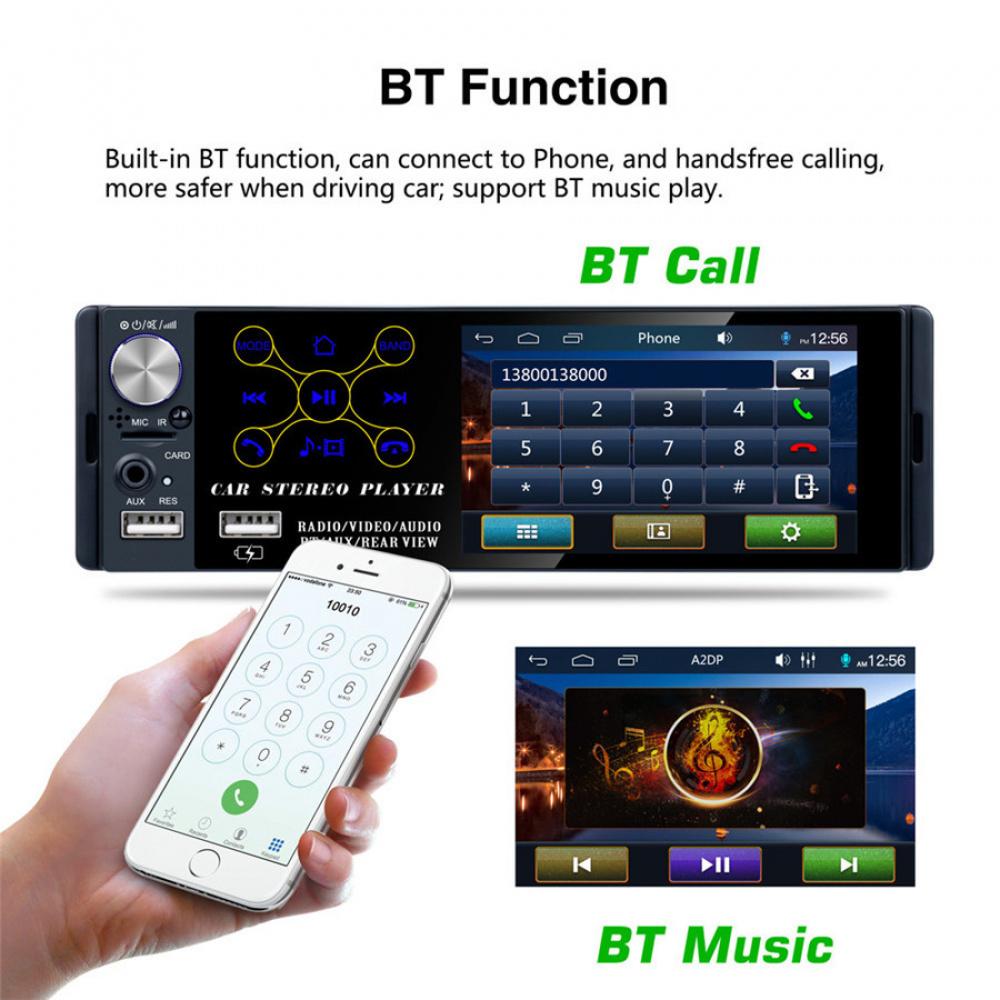 1 Dincar 4.1" Touchscreen Mp5 Radio Player Audio Am Fm Radio Bluetooth W/ Camera