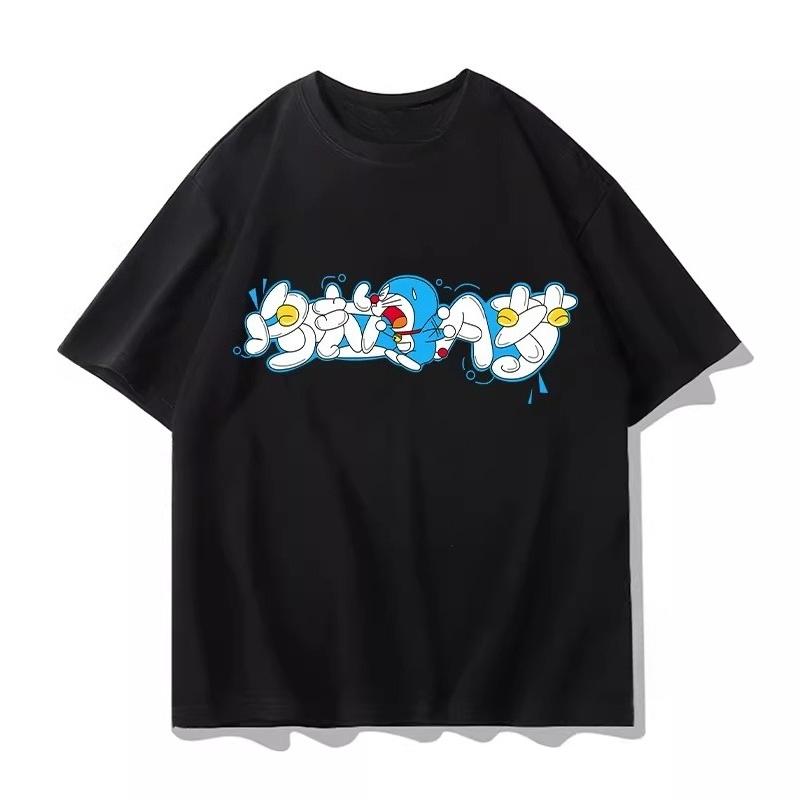 Potdemiel Summer New Arrival Children's 100% Cotton T-Shirt, Doraemon Style, Comfortable and Breathable Children's Clothing