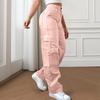 Womens Elastic High Waisted Cargo Pants Stretch Casual Wide Leg Streetwear Parachute Hiking Pants With Pockets