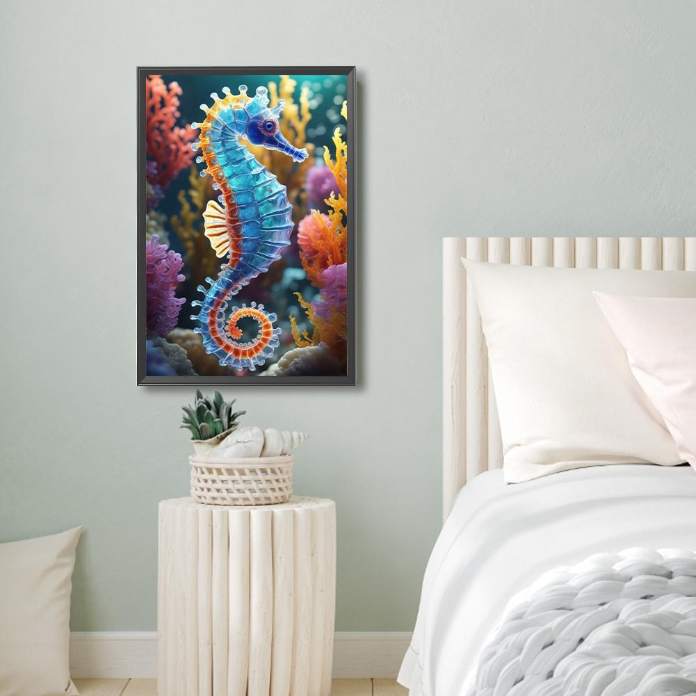5D DIY Full Round Drill Diamond Painting Seahorse Home Decor Art Craft 40x60cm