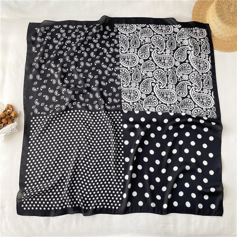 Spring Scarf Women's Luxury Design Polyester Material Smooth Scarf Soft Muslim Headscarf Shawl Beach 90x90cm