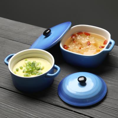 1ks Mini keramická miska s dvojitými uchy Malá miska specializovaná do trouby 10cm/4 palce Miska na pudink/polévku Vhodná do mikrovlnné trouby Nádobí Kuchyňské náčiní