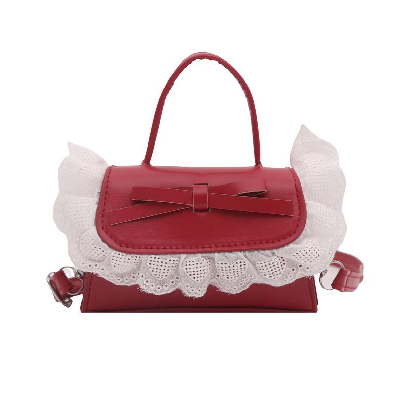 

Lace handbag bag women s new sweet shoulder messenger bag fashion casual versatile bag червоний