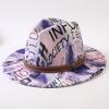 New European and American style letter printing fashion top hat men's and women's fashion jazz hat sunscreen sun hat