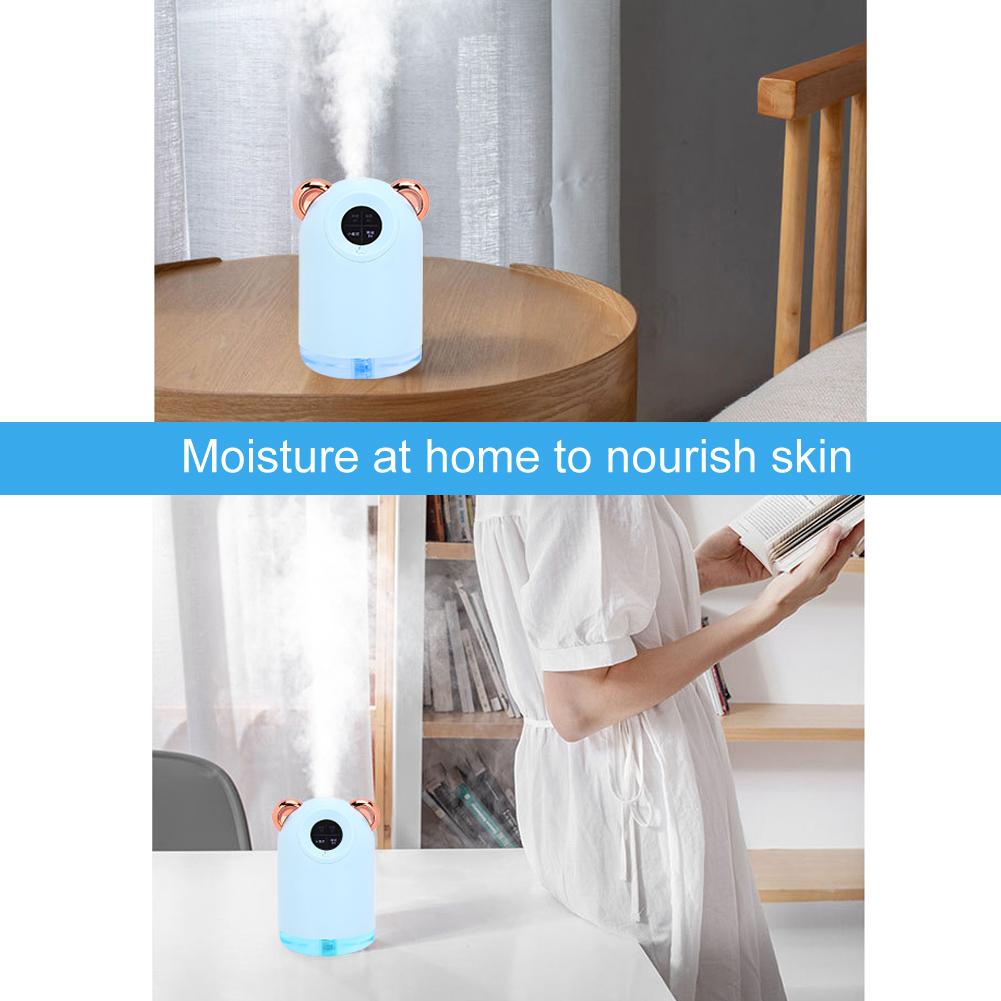 Desktop Air Humidifier USB Cute Household Air Atomizer 220ml Blue with Light